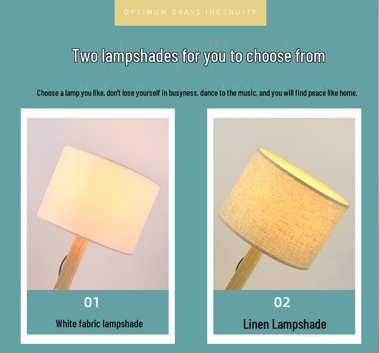 Nordic Solid Wood LED Bedside Night Light - Robot Table Lamp