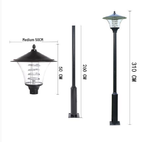 Rust-Proof 3m Courtyard Light Pole: Modern Landscape Street Light for Parks, Villas, Communities, and Households.