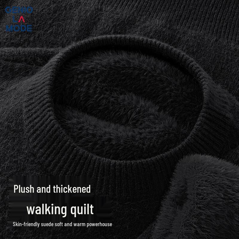 GENIOLAMODE Men's Winter Crew Neck Thermal Knit Sweater