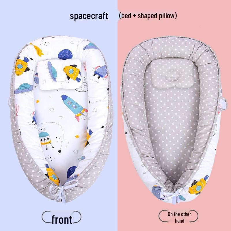 Tragbares Baby-Nestbett mit abnehmbaren waschbaren Stoßstangenpolstern - Faltbares und beruhigendes Design