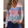 Women's Casual Long Sleeved V-neck T-shirt for Spring and Autumn Seasons