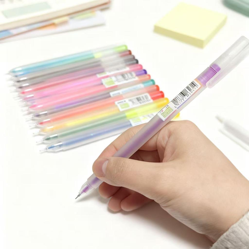 12 colors gel pens for student study, diary, decor, crafts, back to school, Fine tip