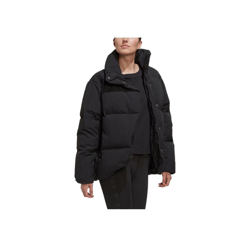 Adidas Big Baffle Logo Print Stand Collar Down Jacket Women Outerwear Black HN9934