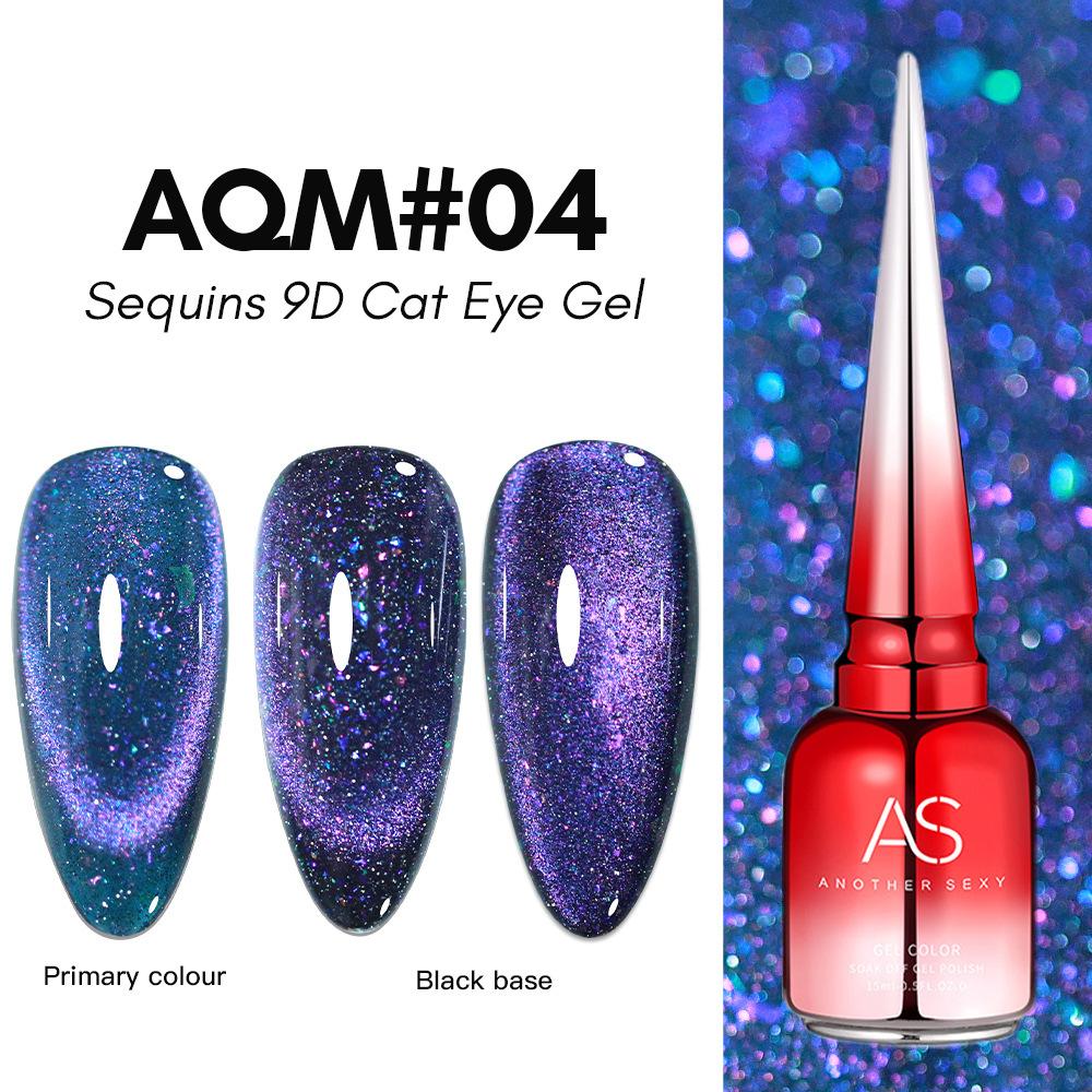 Universal Colorful Cat's Eye Glue Nail Polish Glue Laser Rainbow Glare Spar Rainbow Cat's Eye