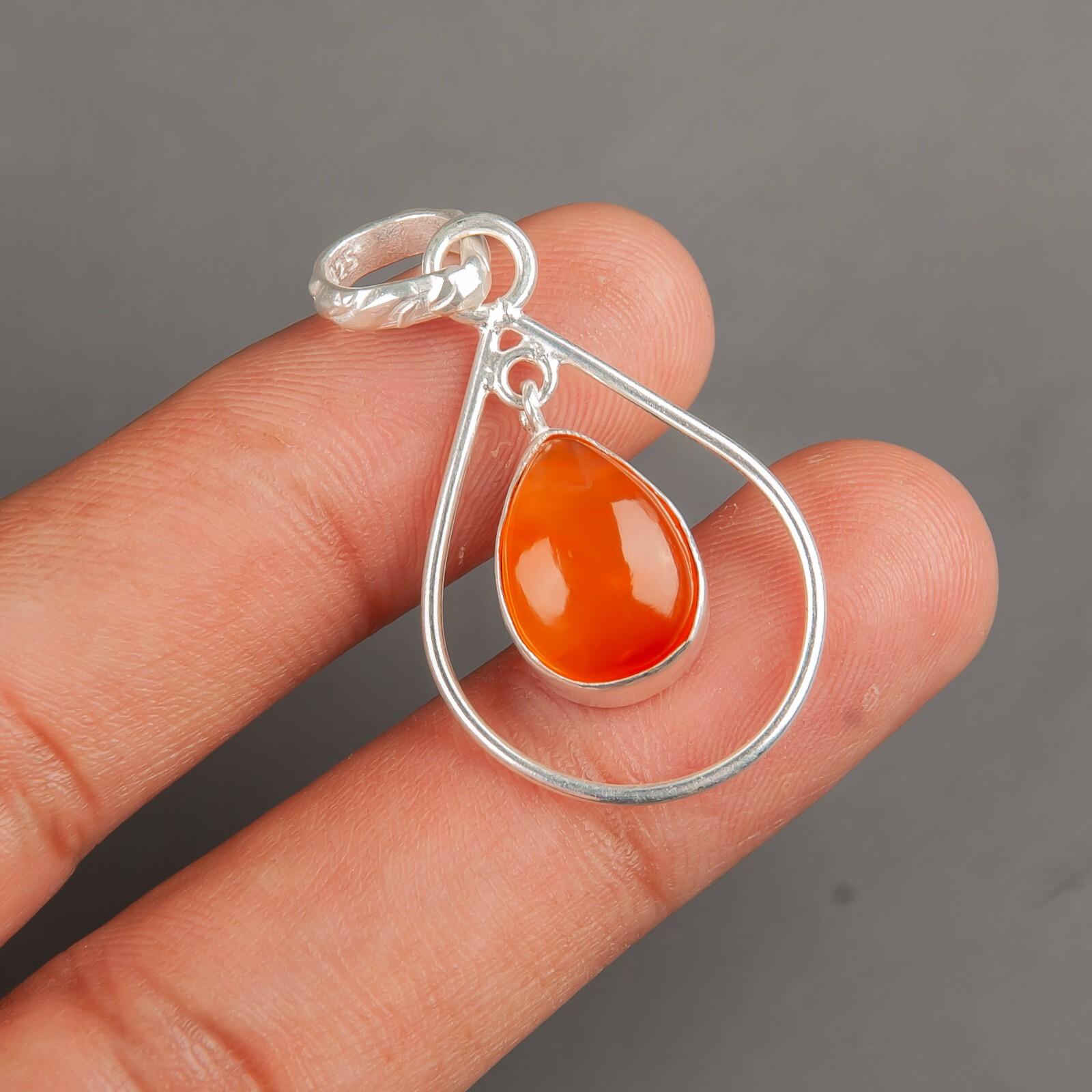 

Сердолик Драгоценный камень 925 Стерлинговое серебро Заявление Ювелирные изделия Ручной работы Подвеска 1,60 PP-3-25