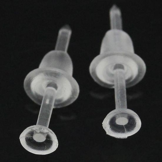 50 Teile/satz Unisex Klar Kunststoff Ohrring Post Ohr Pins Rücken DIY Schmuck Zubehör