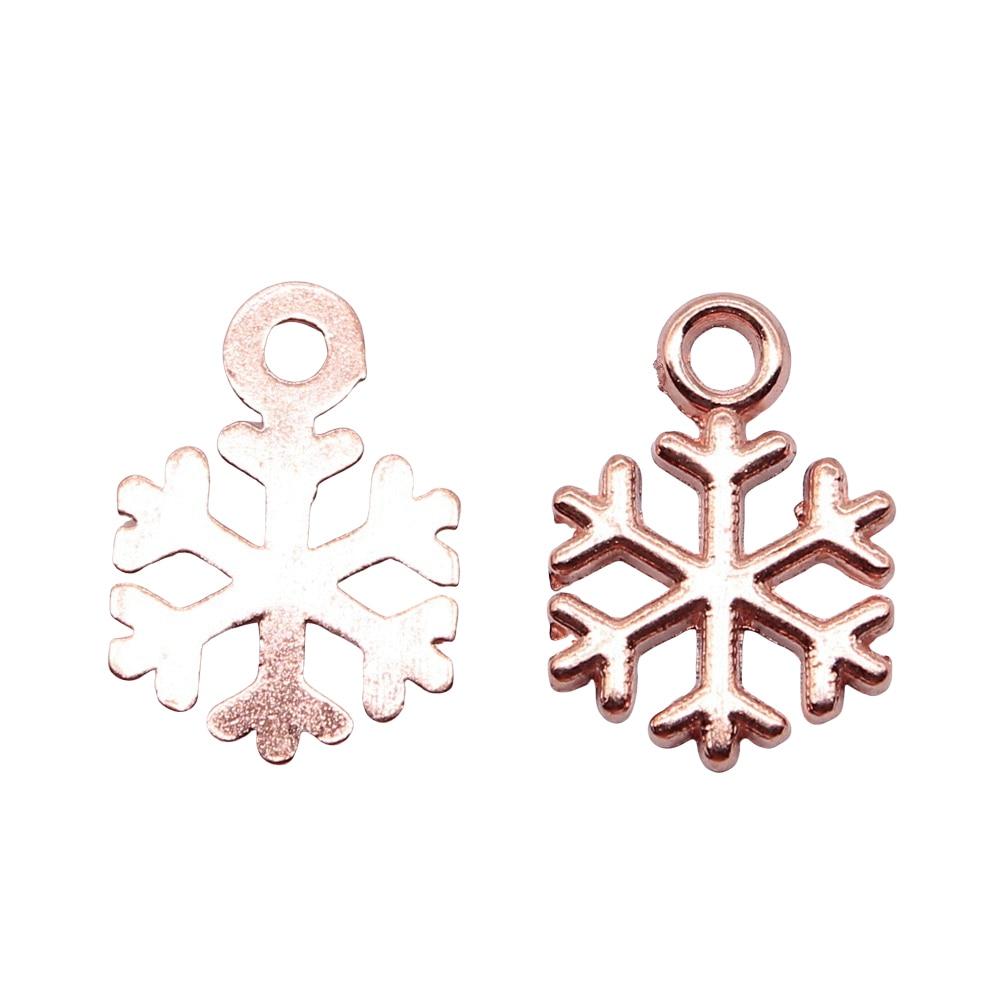 

20шт Снежинка Амулеты Шармы Kc Золотой Цвет Цинковый сплав 15X10mm