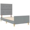 Bed Frame with Headboard Light Gray 100 X 200 Cm Fabric