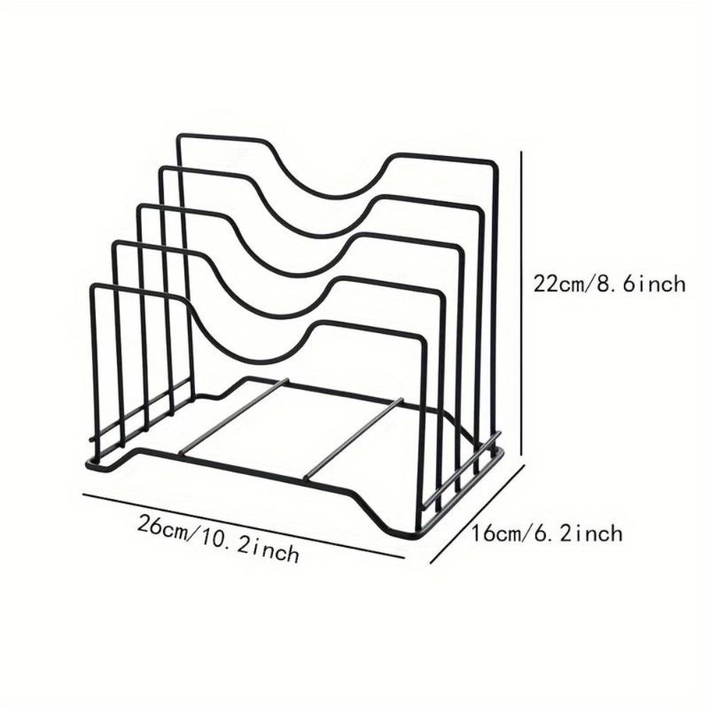Hollow Design Pan Lid Organizer Multifunctional Cutting Board Holder Kitchen Storage Rack  Cabinet