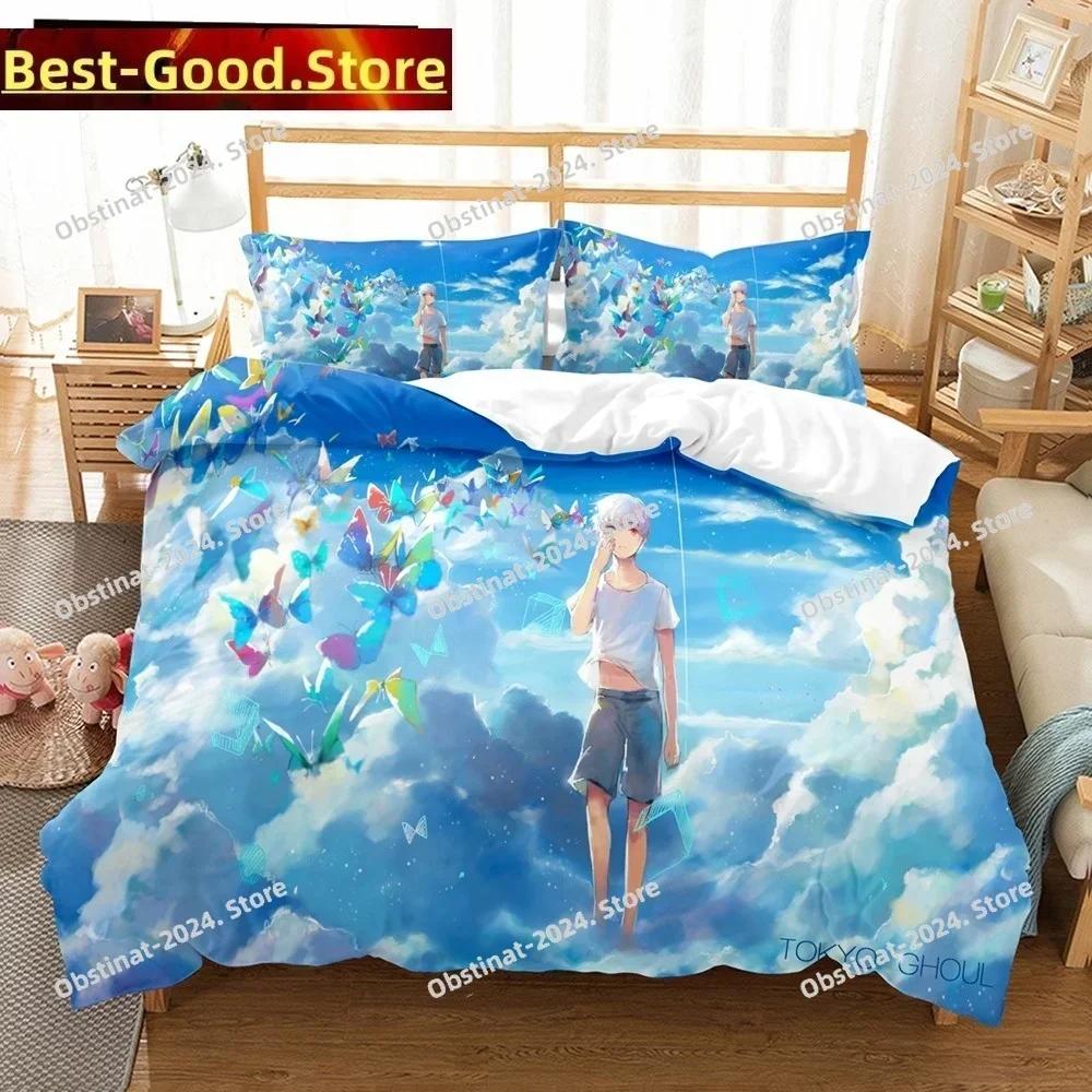 3D Anime Tokyo Ghoul Bedding Set Printed single Comforter Quilt Bed Cover Duvet Cover Pillow Case 3 Pieces Sets Kids Adult Size