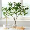 Real Touch Faux Japonica Leaf Branch 30.7 Inch Artificial Greenery Stems for Vase Filler Home Office Wedding Shop Centerpiece