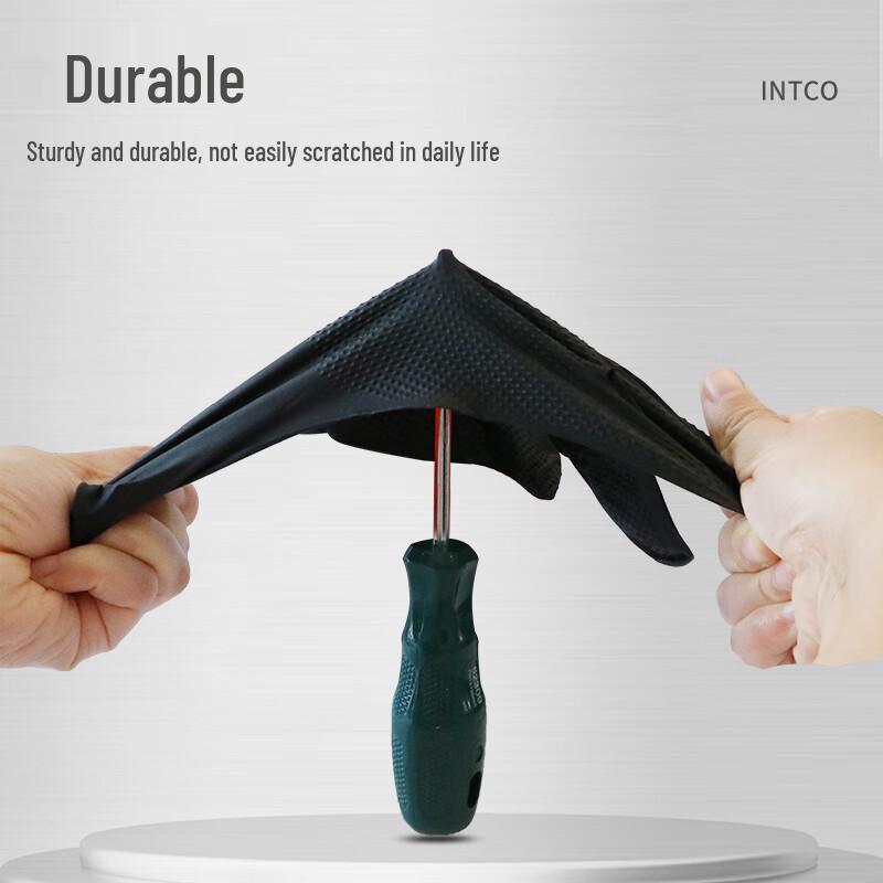 Inco Medical Disposable Nitrile Gloves, Thick Diamond Pattern