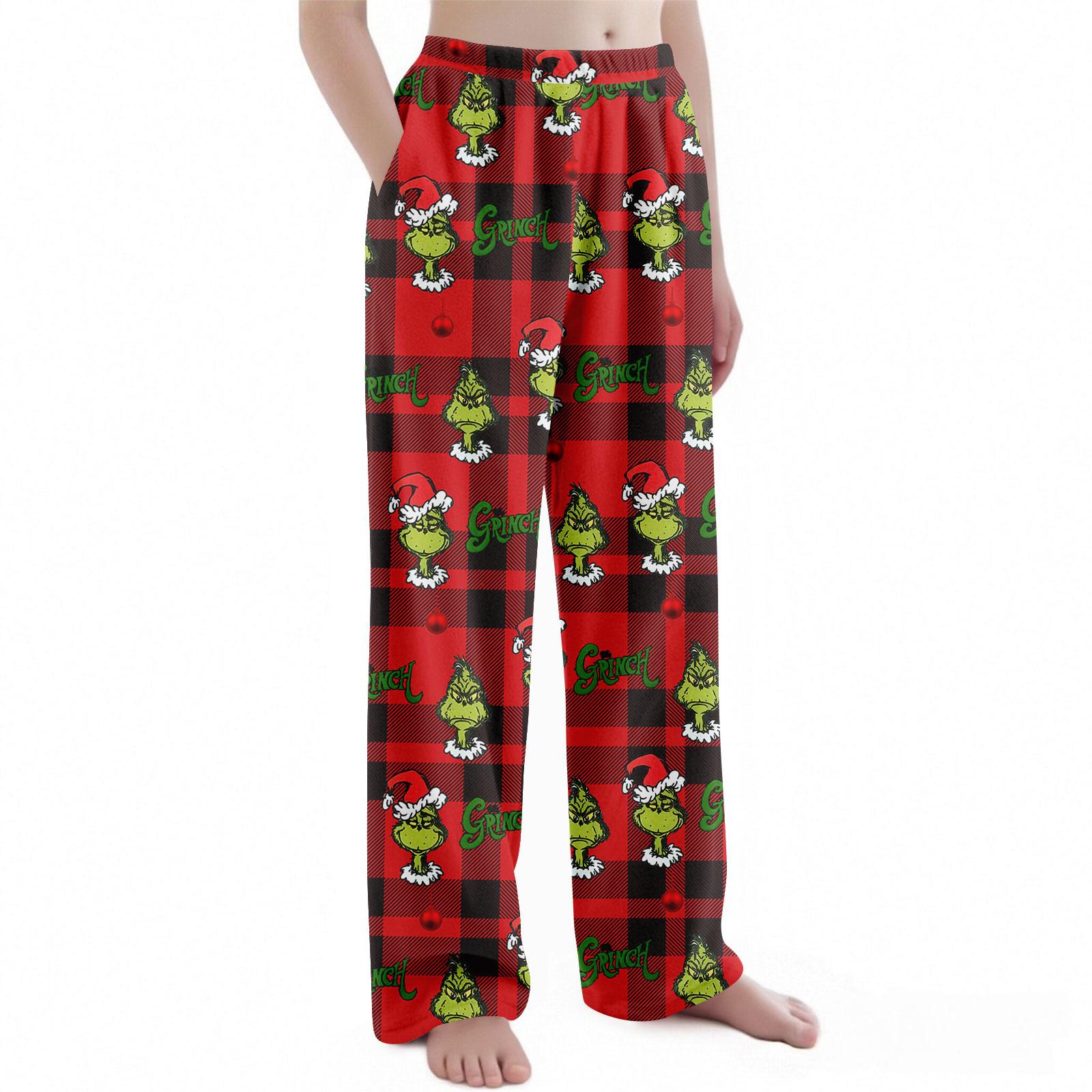 

Детские брюки с рождественским принтом, плюшевые повседневные брюки 160 винный