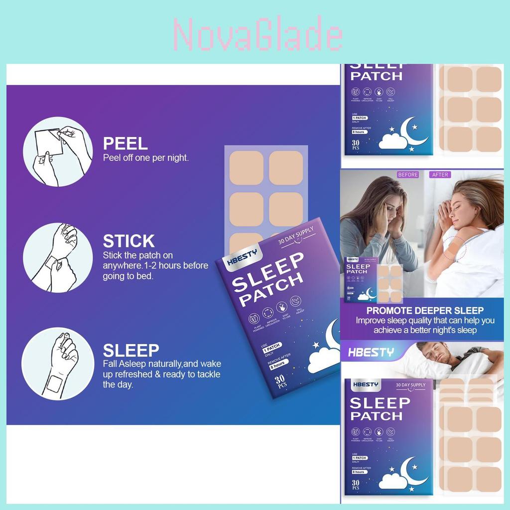 Hbesty Herbal Sleep Patches 30 Count Relaxing Formula For Stress Relief And Restful Sleep