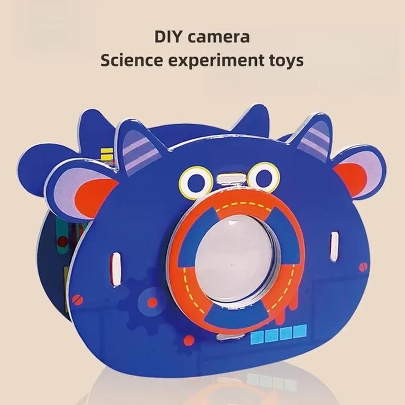 

Мультфильм Камера Наука Образование Развивающая Игрушка Ручная Мозаика DIY Технология Небольшой Производственный Эксперимент Ребенок Раннее Обучение Игрушка 11X16X1CM синий