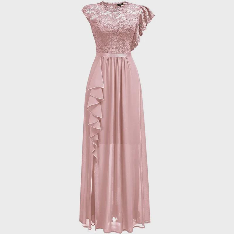 Europäisches und amerikanisches Abendkleid aus Spitze mit hoher Taille – heiß verkaufter langer Rock