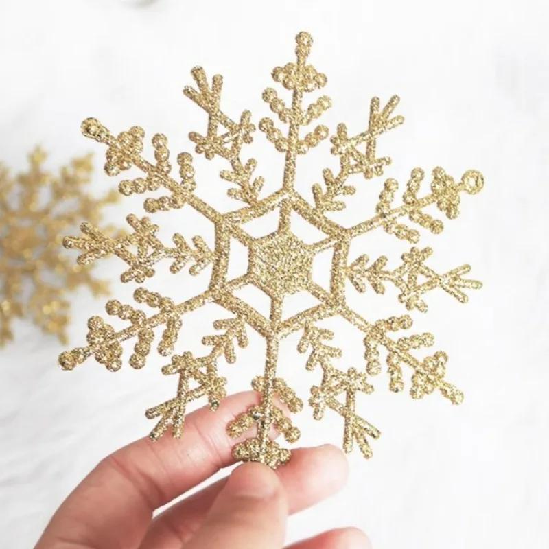 Christmas Tree Snowflake Pendant Electroplating Snowflakes Hanging Decoration Festival Party Add Atmosphere Decorative Pendants