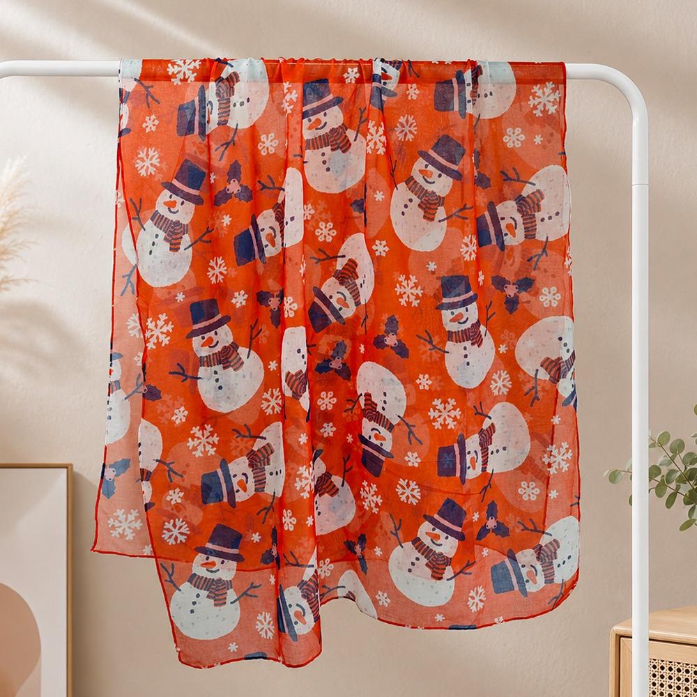 Soft Snowman Scarf Lightweight Neck Scarf Festive Christmas Scarf Fall