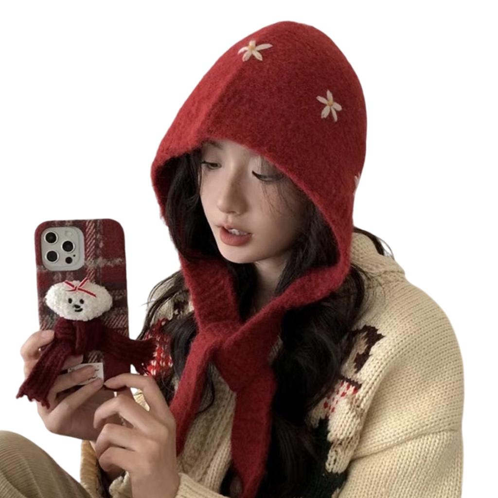 Lovely Flower Knitted Hat Winter Warmth And Comfortable Hat Handmade Hat for Women and Kids