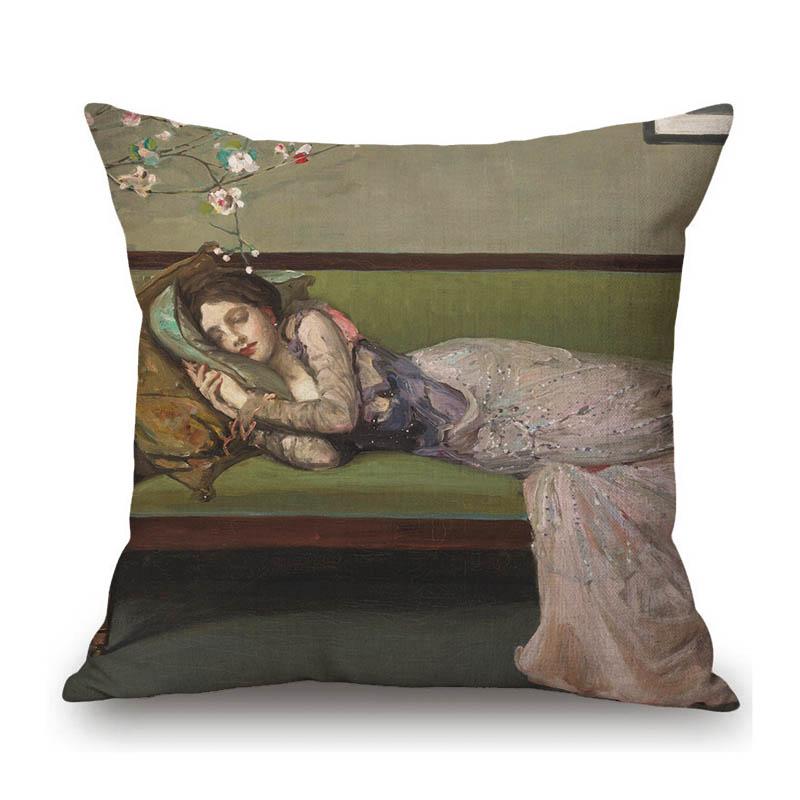 Royal Court Classic European Elegant Duchess Lady Madame Woman Noble Decorative Antique Style Sofa Pillow Case Cushion Cover