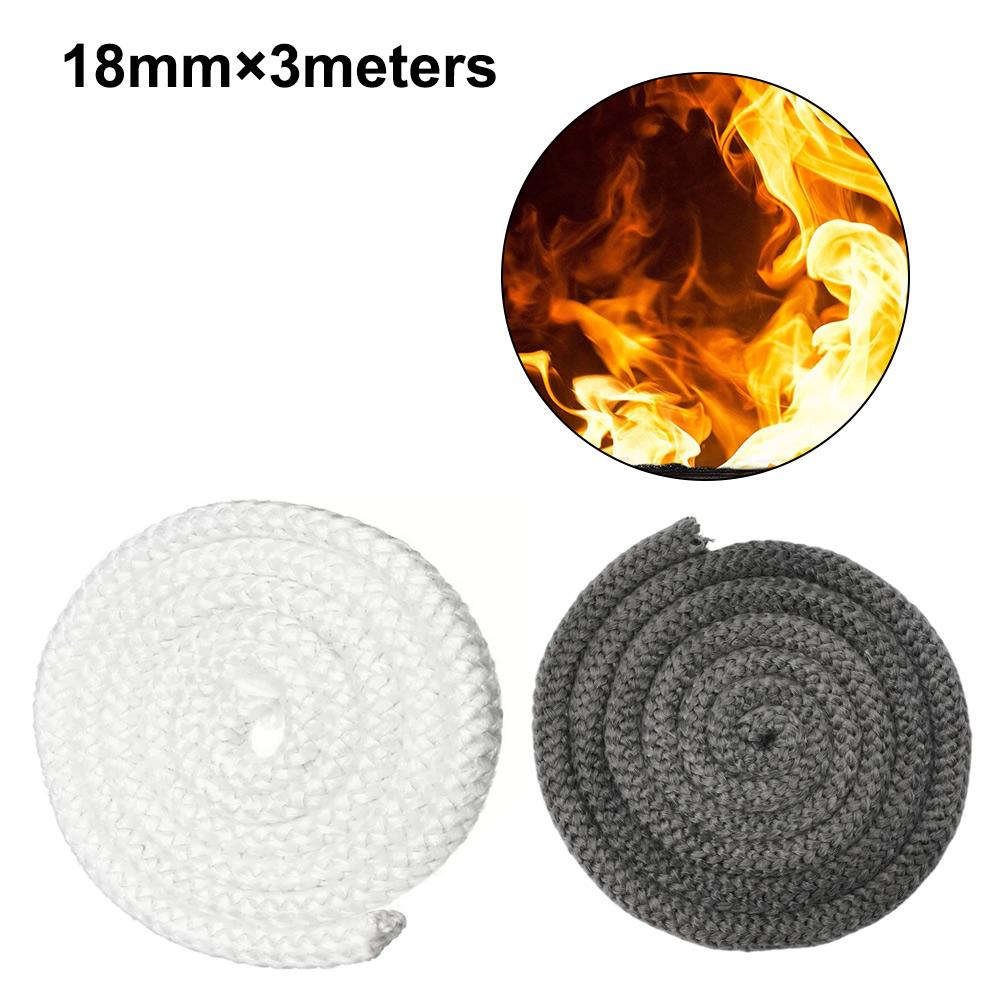 Rope Seal Stove/Fire Rope Log Burner Fireplaces Boiler For Industrial Oven 3meters Length Black White Fire Rope Door Seal
