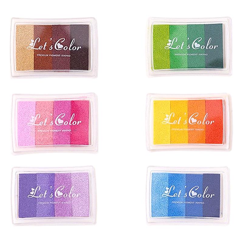 Children's 4-Color Gradient Finger Painting Ink Pad