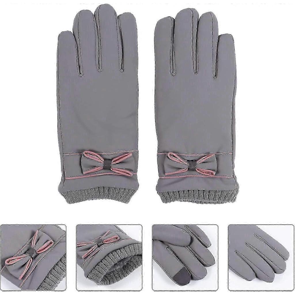 Winter Women Leather Gloves Texting Gloves Warm Touchscreen Gloves Motorcycle Dress Gloves Wind- Proof Driving Gloves Thicken Winter Warm Gloves2setgr