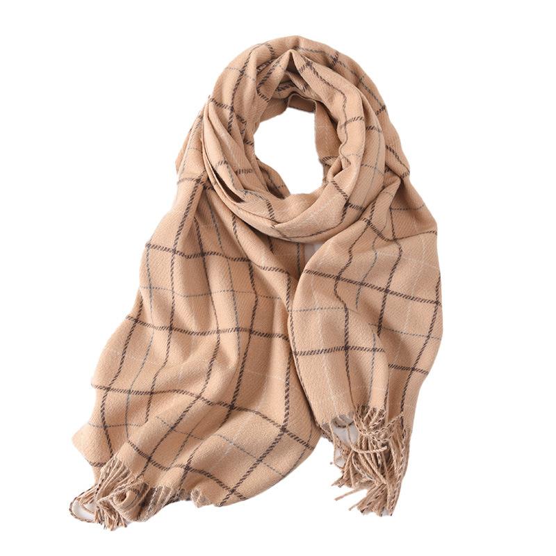 Imitation Cashmere Plaid Scarf Exquisite in New Style High End Korean Style Versatile Winter Neck Warmer Scarf