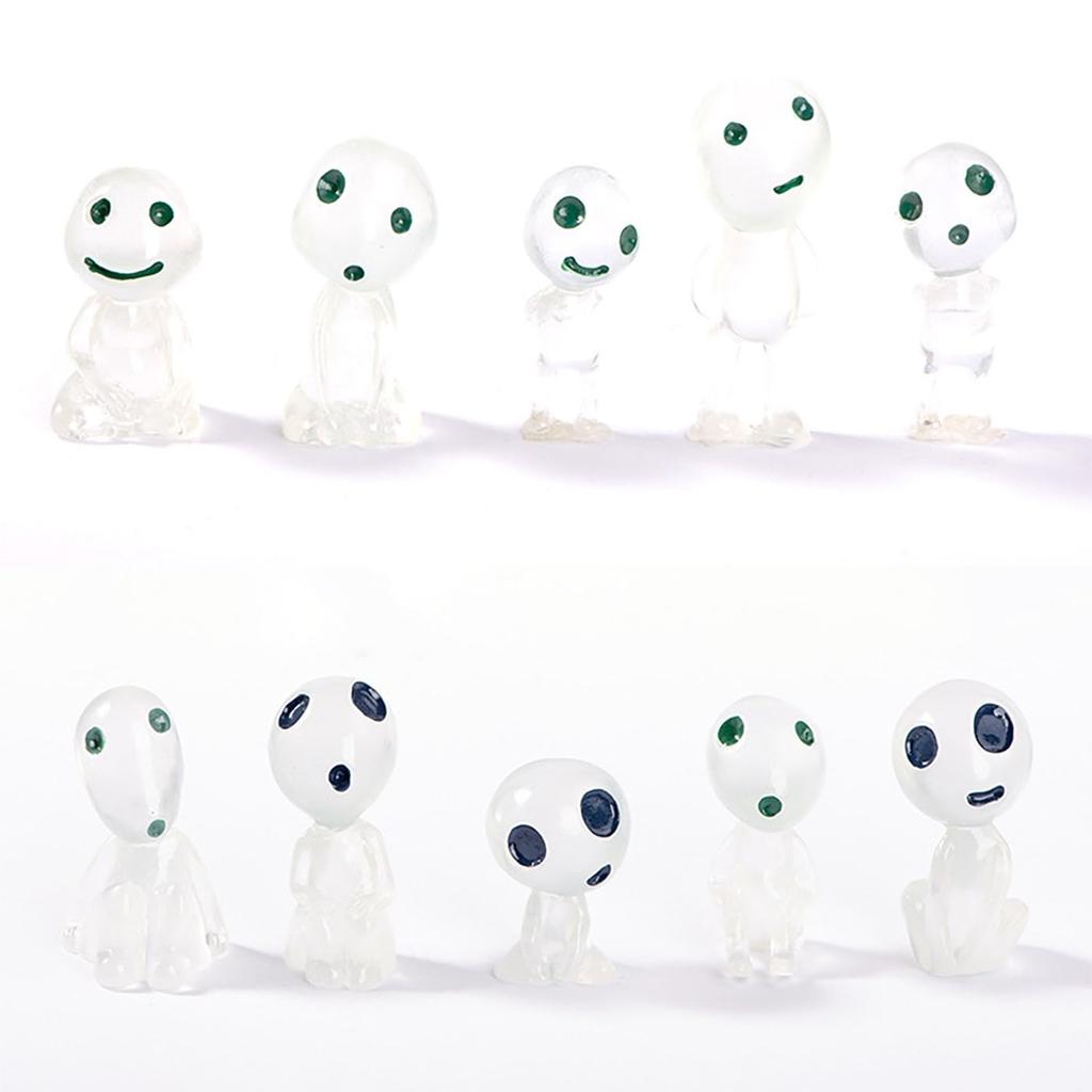 LUYING Ghibli Goods Wooden Elf Garden Accessories Luminous Micro Landscape Garden Decoration Glows in the Dark Outdoor Patio Lawn Yard Kit Figure, (10