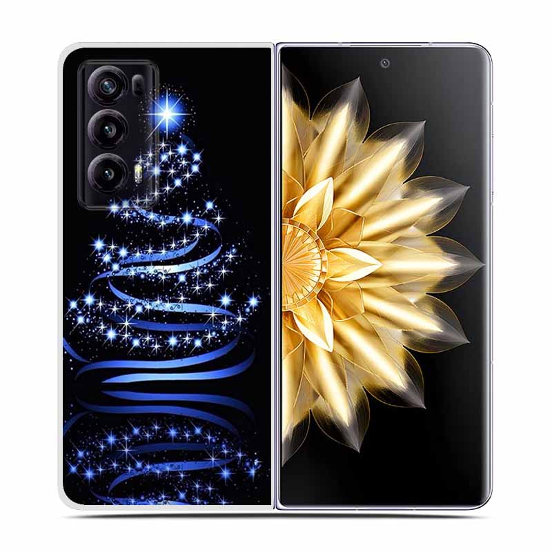 For Honor Magic V2 Case VER-AN1 Christmas Cute Clear Hard Plastic PC Back Cover For Huawei Honor Magic V2 5G Coques Cartoon Bags