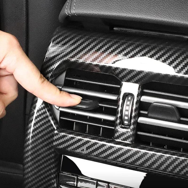 For BMW 3 Series G20 G28 2020-2024 ABS Carbon Fiber Car Rear Air Outlet Anti-kick Panels Frame Cover Interior Car Accessories