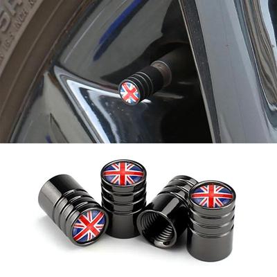 4 Adet/takım İngiltere Bayrağı Bisiklet Moto Araba Lastikleri Tekerlek Vana Kapağı Kapak Araba Styling Mini Cooper Countryman Clubman R55 R56 R60 F55 F60