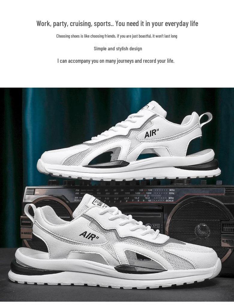 Men's Breathable Non-Slip Closed-Toe Sports Sandals for Summer