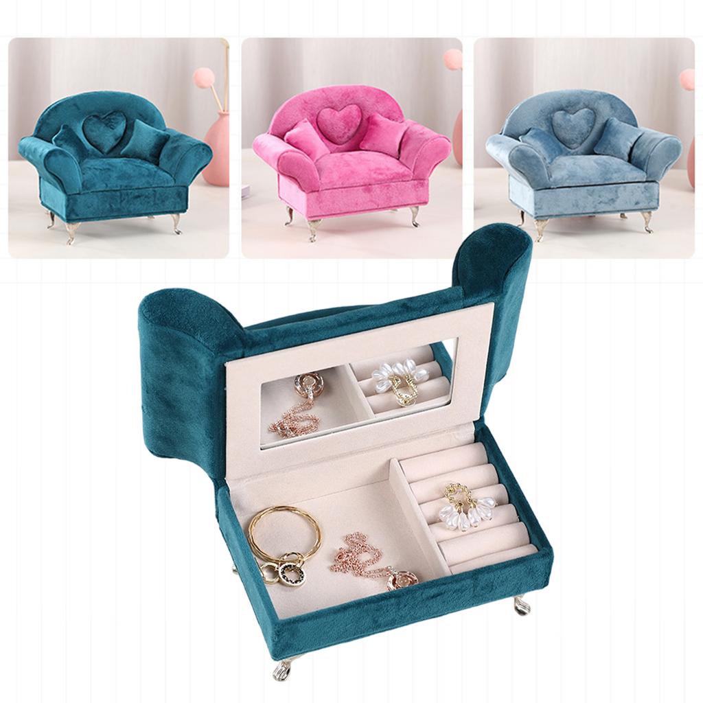 Elegant Velvets Jewelry Box Nordic Aesthetic Soft Lining Compartments for Home Decoration Jewelry Storage