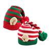Santa Hat With Ears Striped Christmas Dwarf Hat For Adults Kids Family Holiday Party Cosplay Festival Celebration Christmas Gift