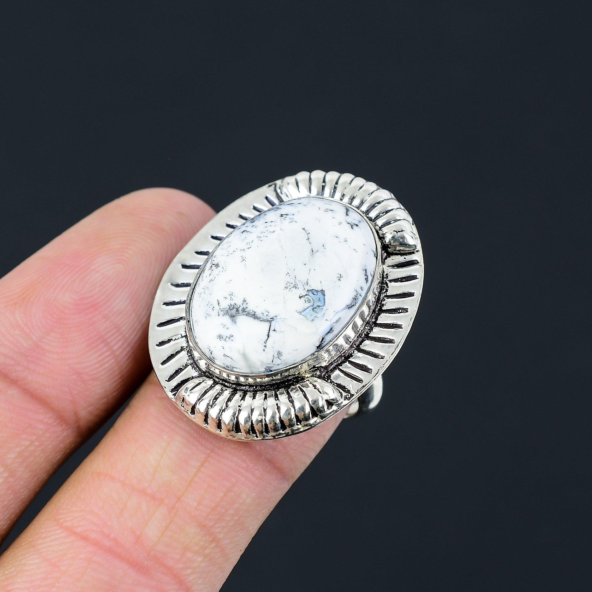 925 Sterling Silver Dendrite Opal Gemstone Anniversary Promise New Ring Size 8.5 8.5