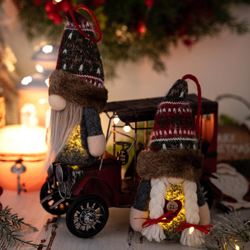 Christmas Faceless Doll Gnome Glowing Christmas Ornament Plush Dwarf Home Decorations New Year Novelty Gifts Party Decor