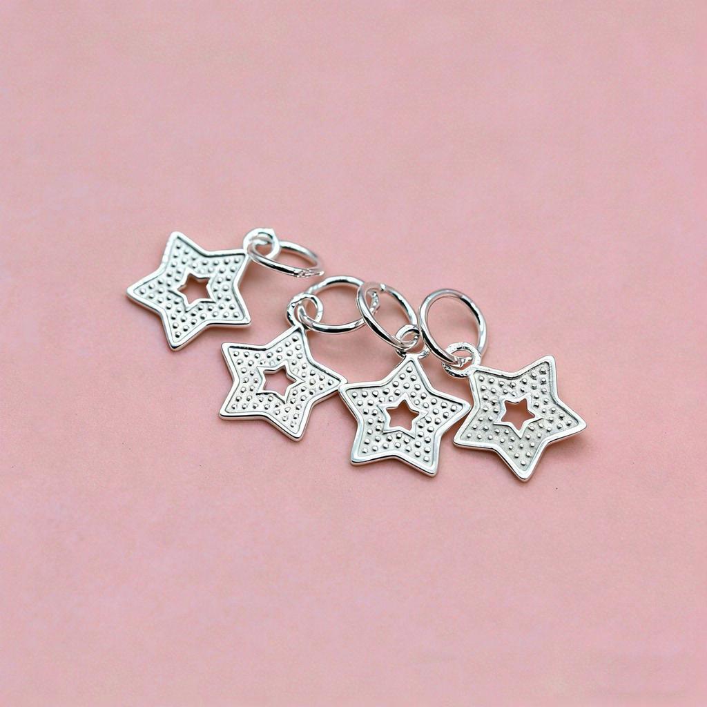 Exquisite S925 Sterling Silver Star Pendant Bead for DIY Jewelry and Handwoven Accessories