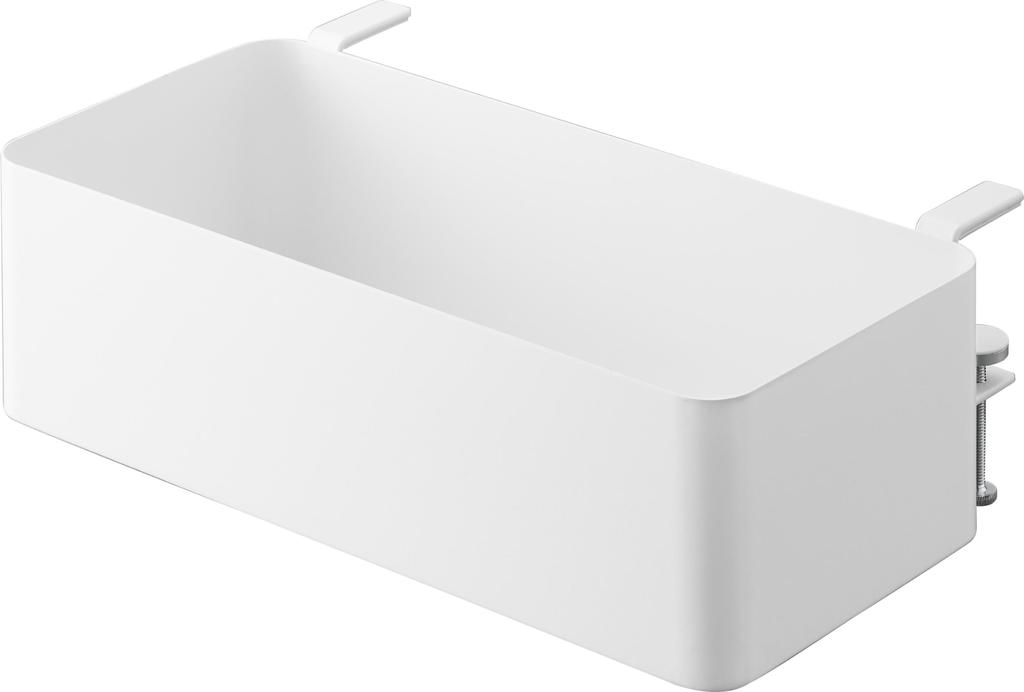 Yamazaki Tower Desk Storage Basket, White, W30 x D18 x H9.5-11cm (including adjustment screws), 1572