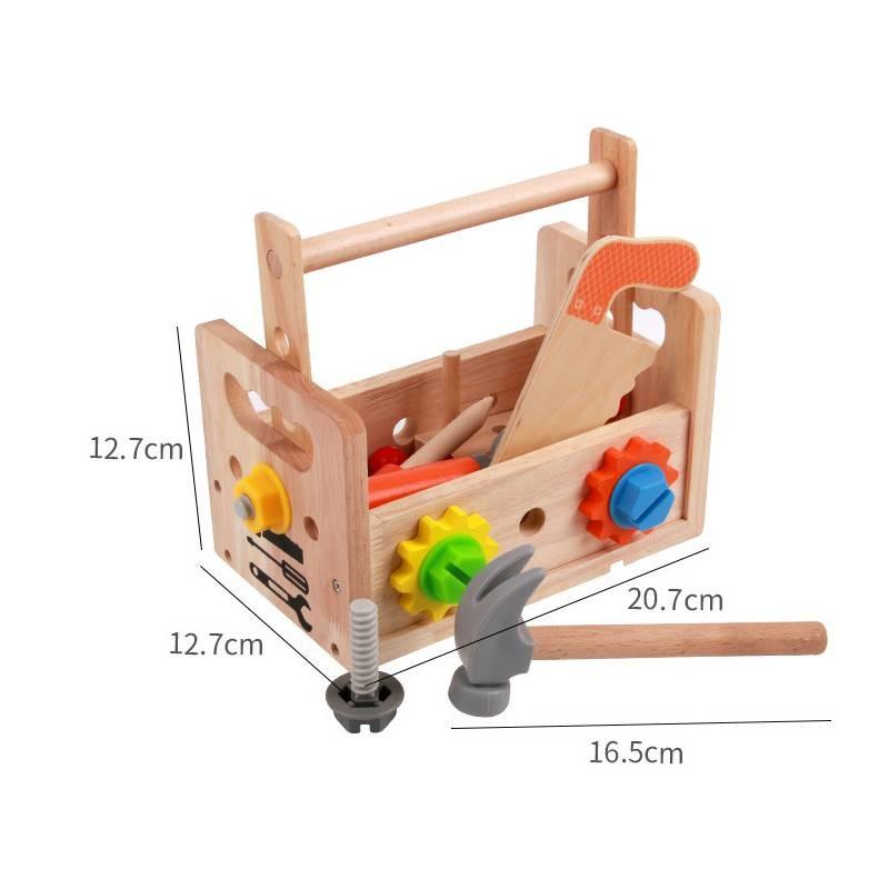 Wooden Toolbox Repair Screw Nut Disassembly Assembly Tool Table Toy Children