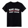 Unisex Vintage Make Jesus First Again Christian T-Shirt-Faith Patriotic Tee