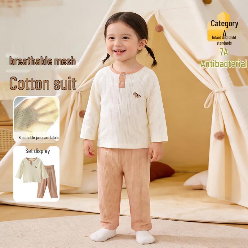 

Детский длинный пижамный комплект Beibeiyi 7A с антибактериальным эффектом 90/52