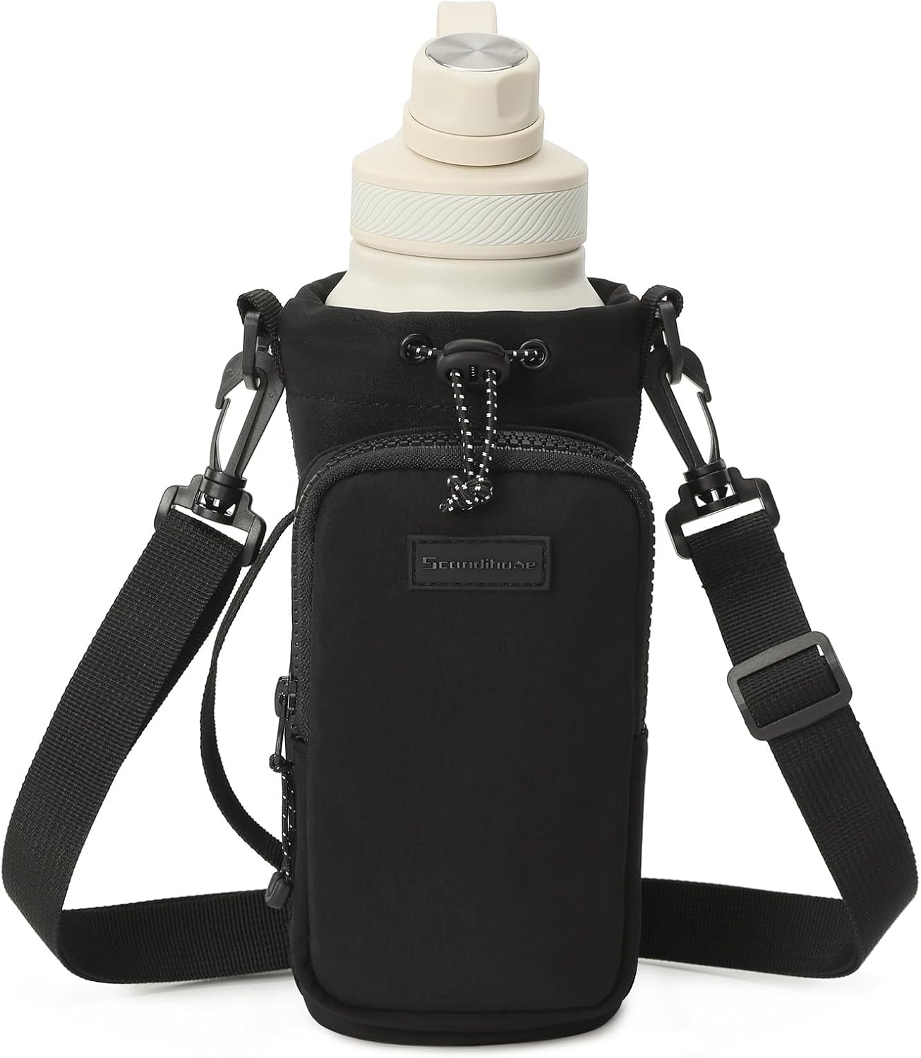 

Water Bottle Crossbody Bag with Adjustable Shoulder Strap, Portable Water Bottle Cooler Sleeve, and Insulated Protective Sleeve