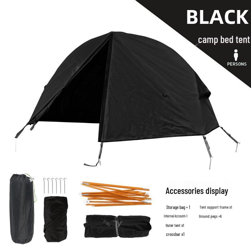 Single Person Off-Ground Camping Tent Bed with Mosquito Net, Windproof & UV Resistant
