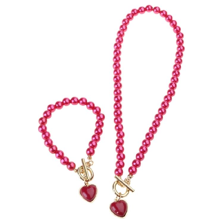 Fashionable Imitation Pearls Necklace Fashion Jewelry Beads Bracelet Adjustable Chain Necklace Present for Fashion Lover