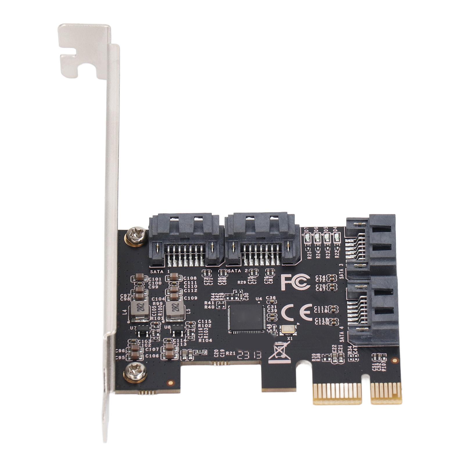 

Карта-адаптер PCIe 3.0 X1 на 4 порти SATA3 Професійна високошвидкісна передача PCI Express X1