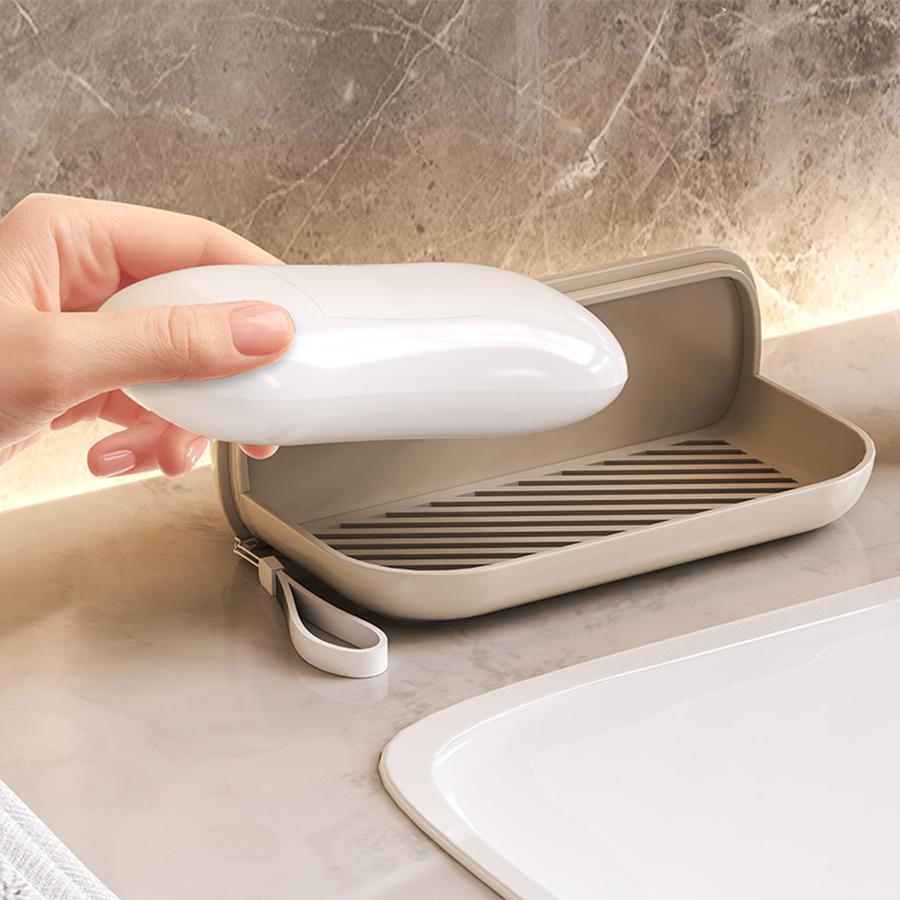 Travel Soap Dish Pink With Transparent Sealing Cover Portable Soap Box Outdoor Tourism Bathroom Soap Rack Storage Container