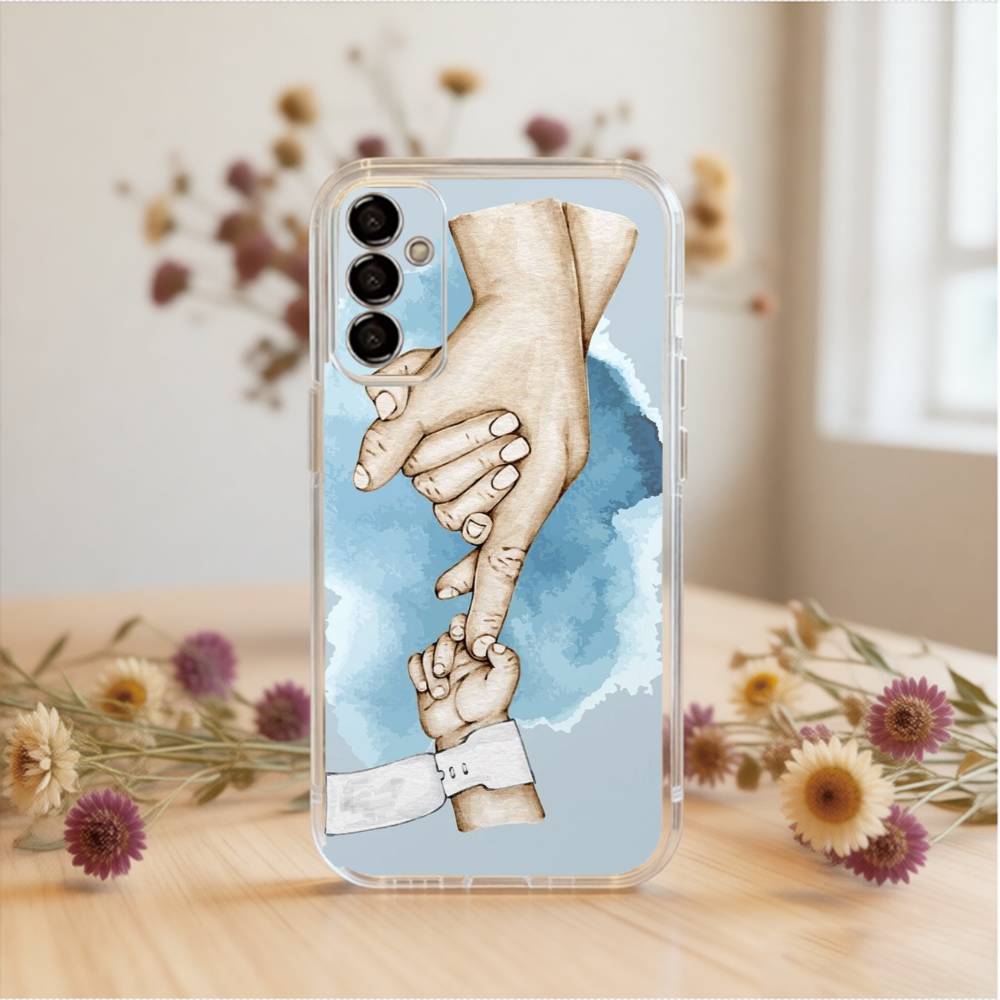 Baby Mom Dad Family Hand   Phone Case For SamsungA10,12,20,21S,30,31,40,50,51,52,70,71 Transparent Cover