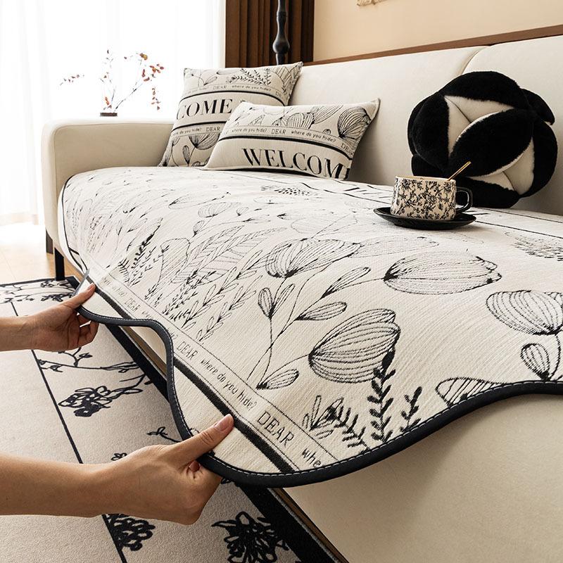 All Seasons Universal Irregular Special-Shaped Chenille Sofa Cushion Seat Cushion Modern Light Luxury High-End Sofa Cover Cover Cloth