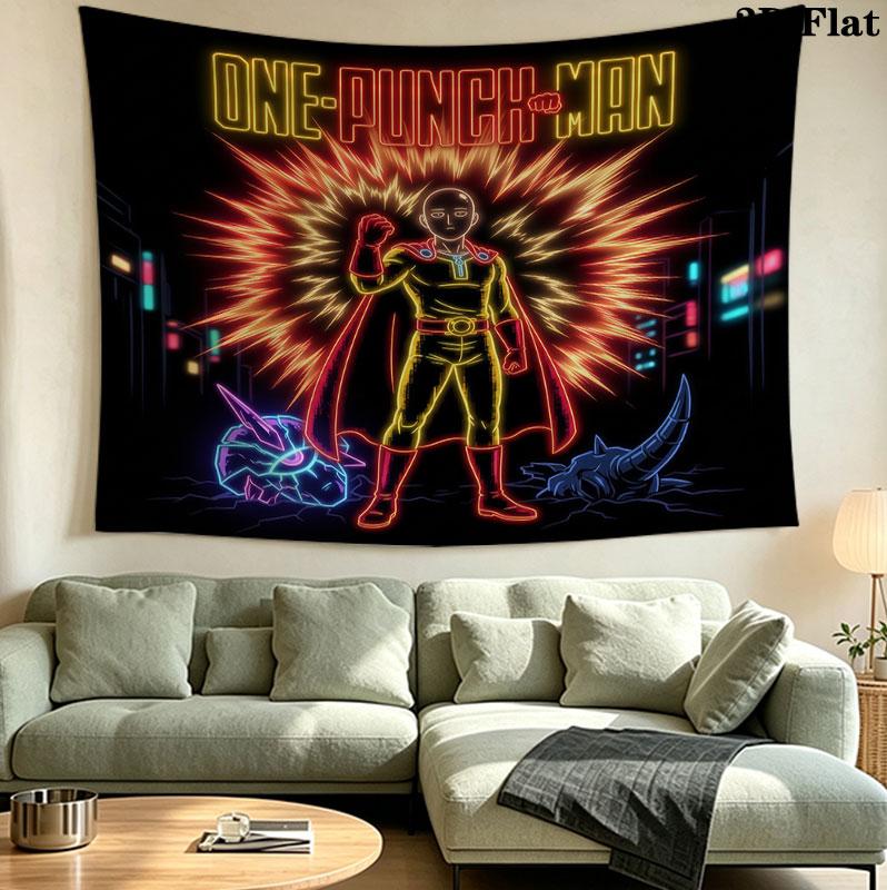 Onepunch Man Wandteppich Ästhetisches Wandbehang Gedruckter Stoffdecke Dekorative Wandteppiche Für Schlafzimmer Wohnzimmer Heimdekoration